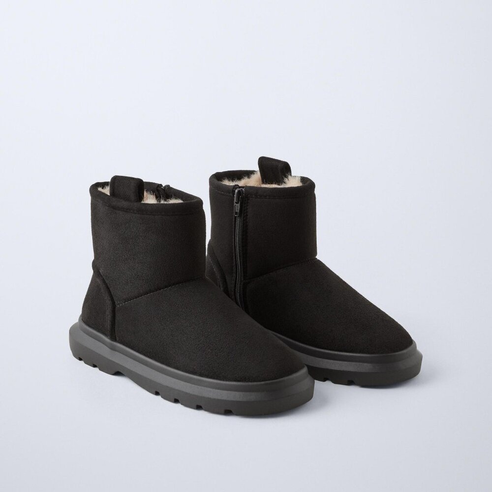 Zara Boys Winter Suede Boots Size 5 1/2 (EUR 38) NWT